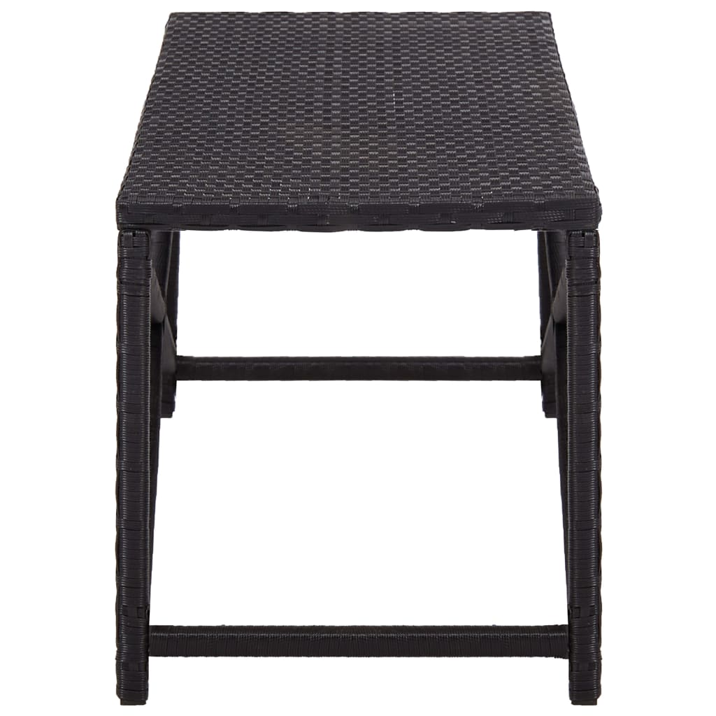 vidaXL Ławka ogrodowa, 120 cm, polirattan, czarna