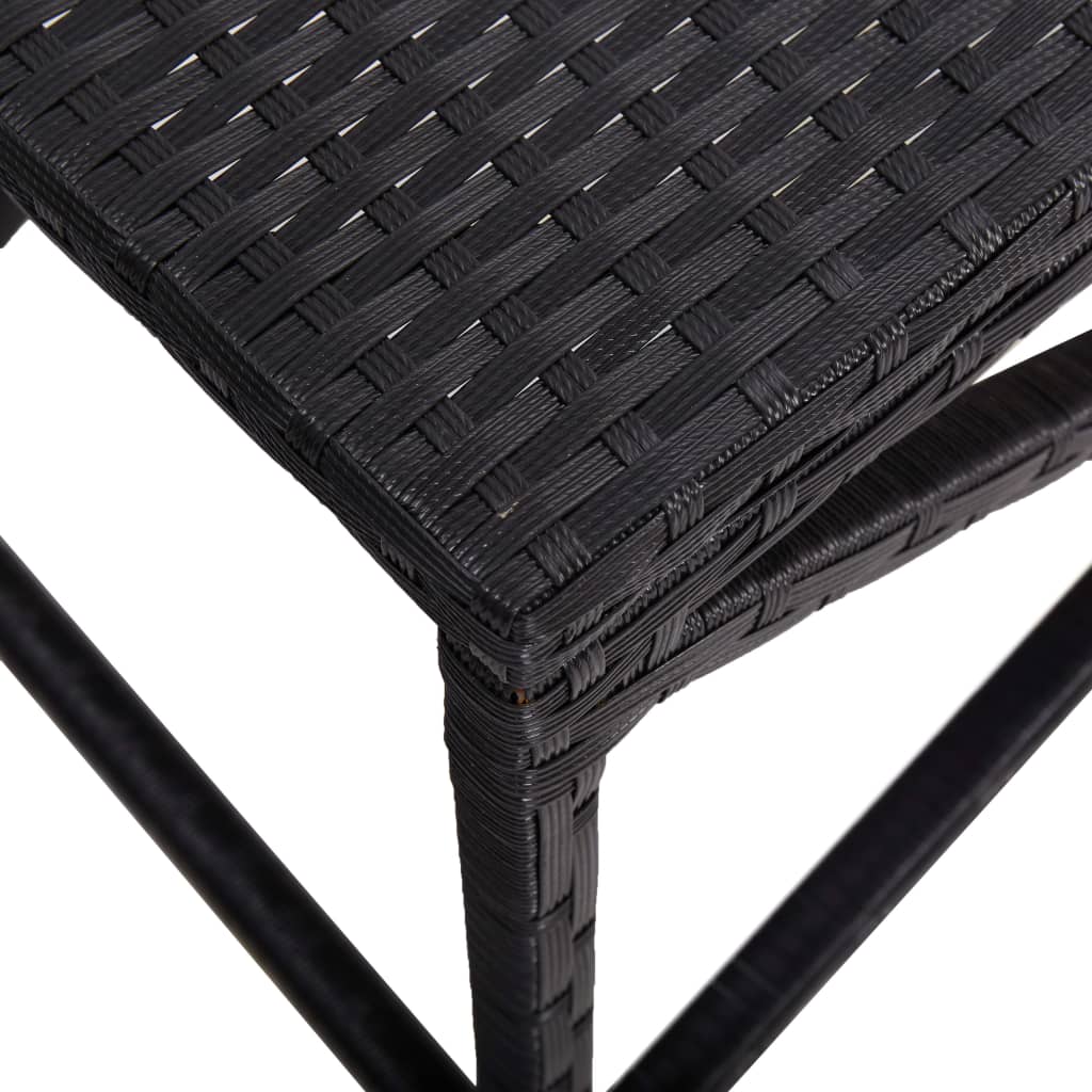 vidaXL Ławka ogrodowa, 120 cm, polirattan, czarna