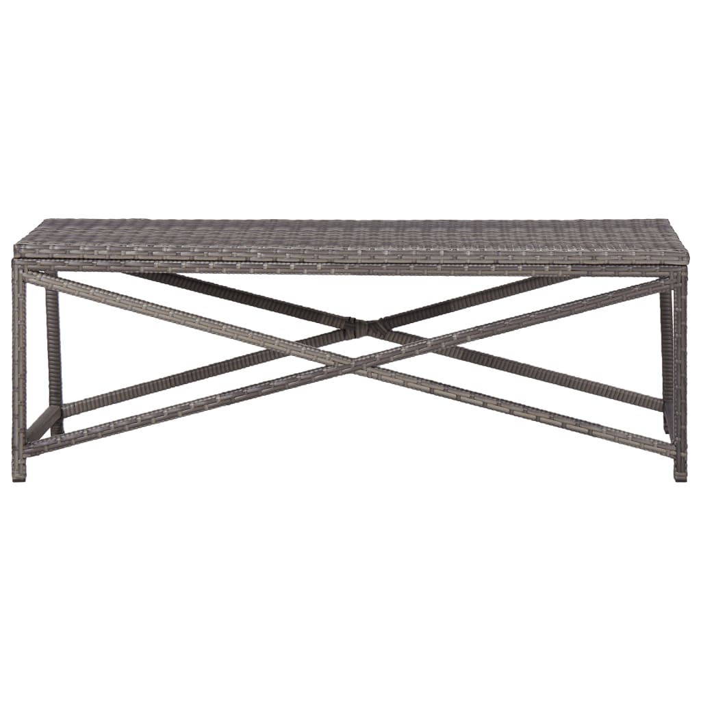 vidaXL Ławka ogrodowa, 120 cm, polirattan, szara