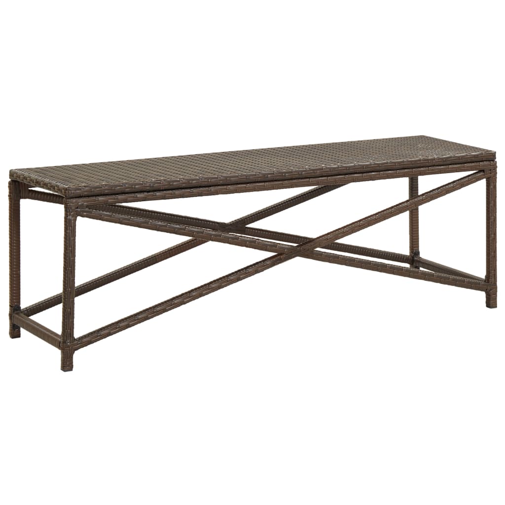vidaXL Ławka ogrodowa, 120 cm, polirattanowa, brązowa