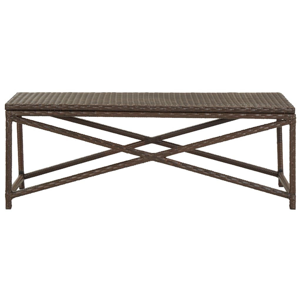 vidaXL Ławka ogrodowa, 120 cm, polirattanowa, brązowa