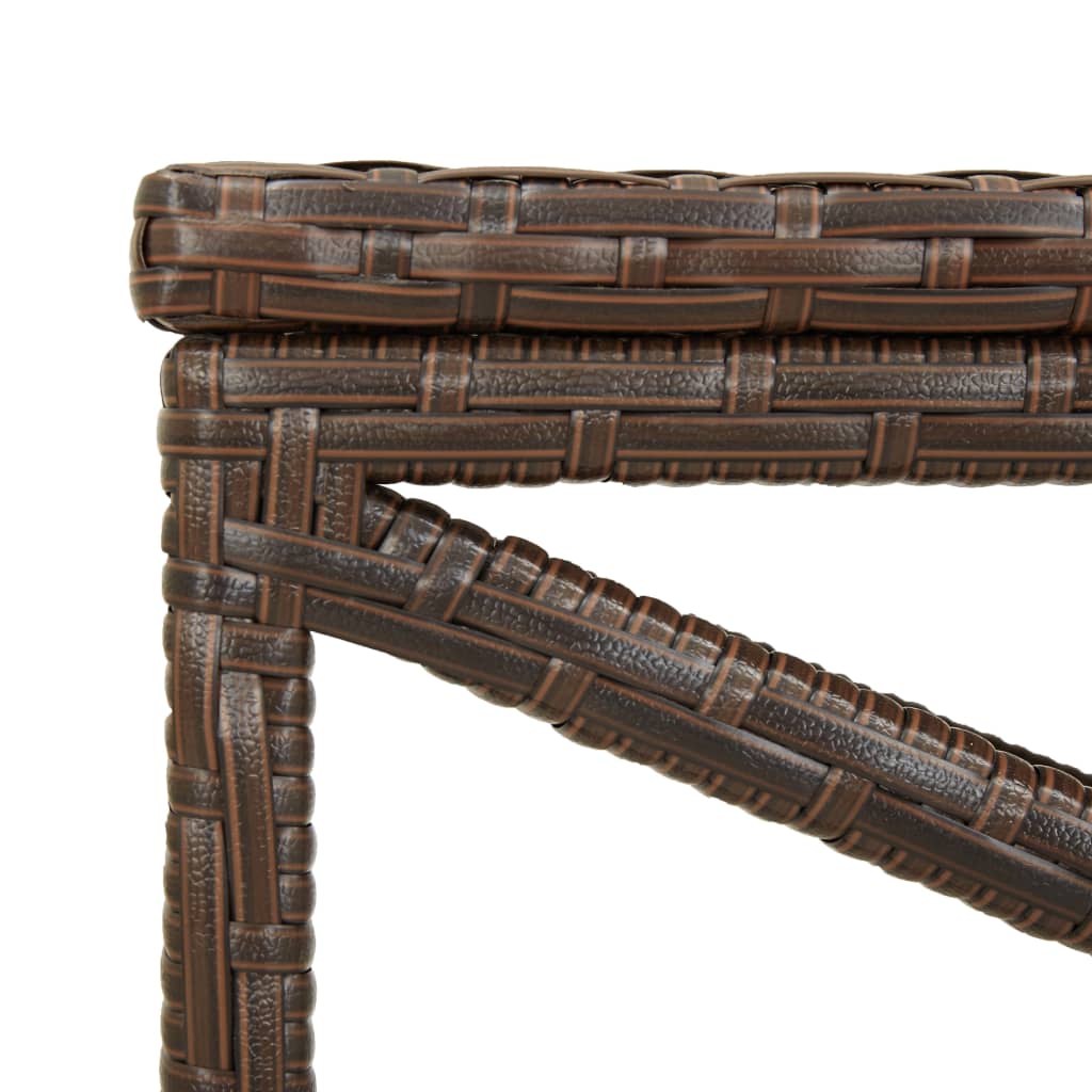 vidaXL Ławka ogrodowa, 120 cm, polirattanowa, brązowa