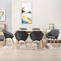 vidaXL Krzesła stołowe, 6 szt., ciemnoszare, obite tkaniną