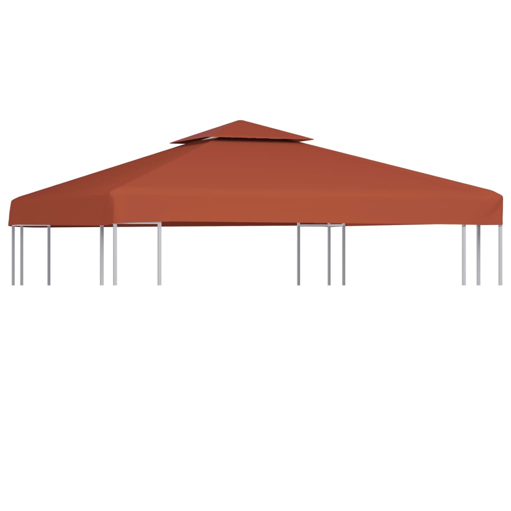 vidaXL 2-poziomowe zadaszenie do altany, 310 g/m², 3x3 m, terakotowe