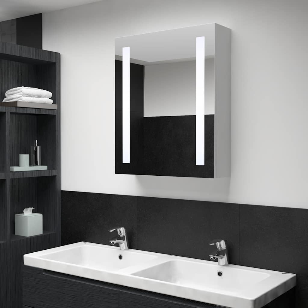 vidaXL Szafka łazienkowa z lustrem i LED, 50 x 13 x 70 cm