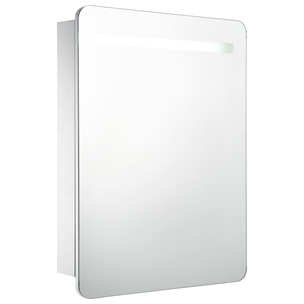 vidaXL Szafka łazienkowa z lustrem i LED, 60 x 11 x 80 cm