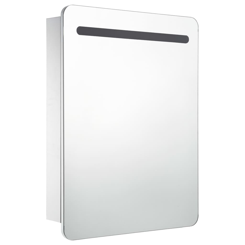 vidaXL Szafka łazienkowa z lustrem i LED, 60 x 11 x 80 cm