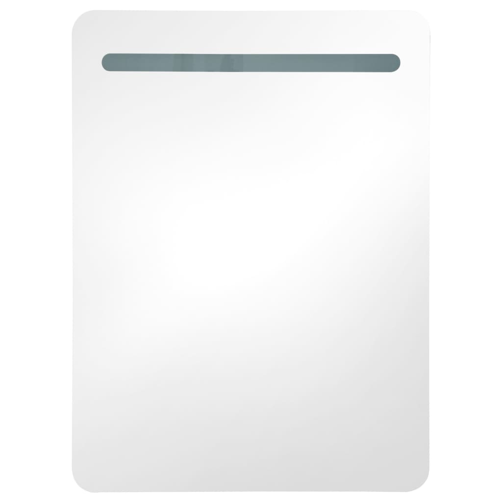 vidaXL Szafka łazienkowa z lustrem i LED, 60 x 11 x 80 cm