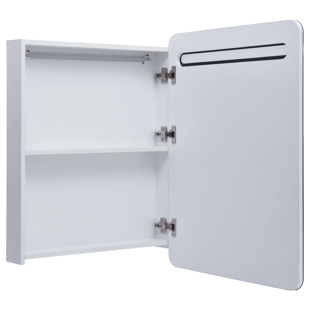 vidaXL Szafka łazienkowa z lustrem i LED, 60 x 11 x 80 cm