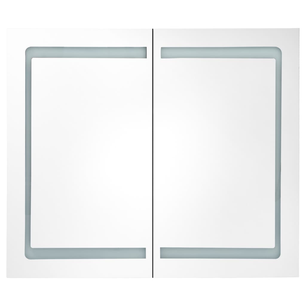 vidaXL Szafka łazienkowa z lustrem i LED, 80 x 12,2 x 68 cm
