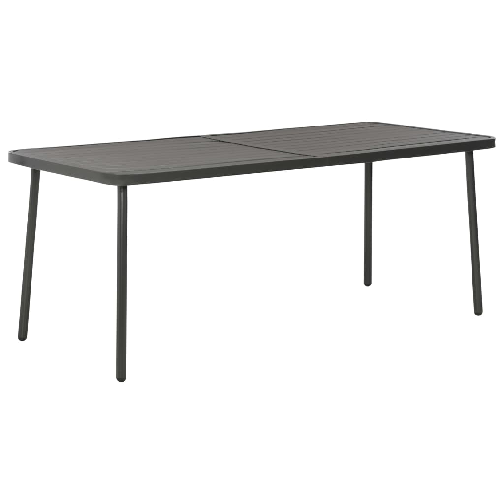 vidaXL Stół ogrodowy, ciemnoszary, 180 x 83 x 72 cm, stalowy