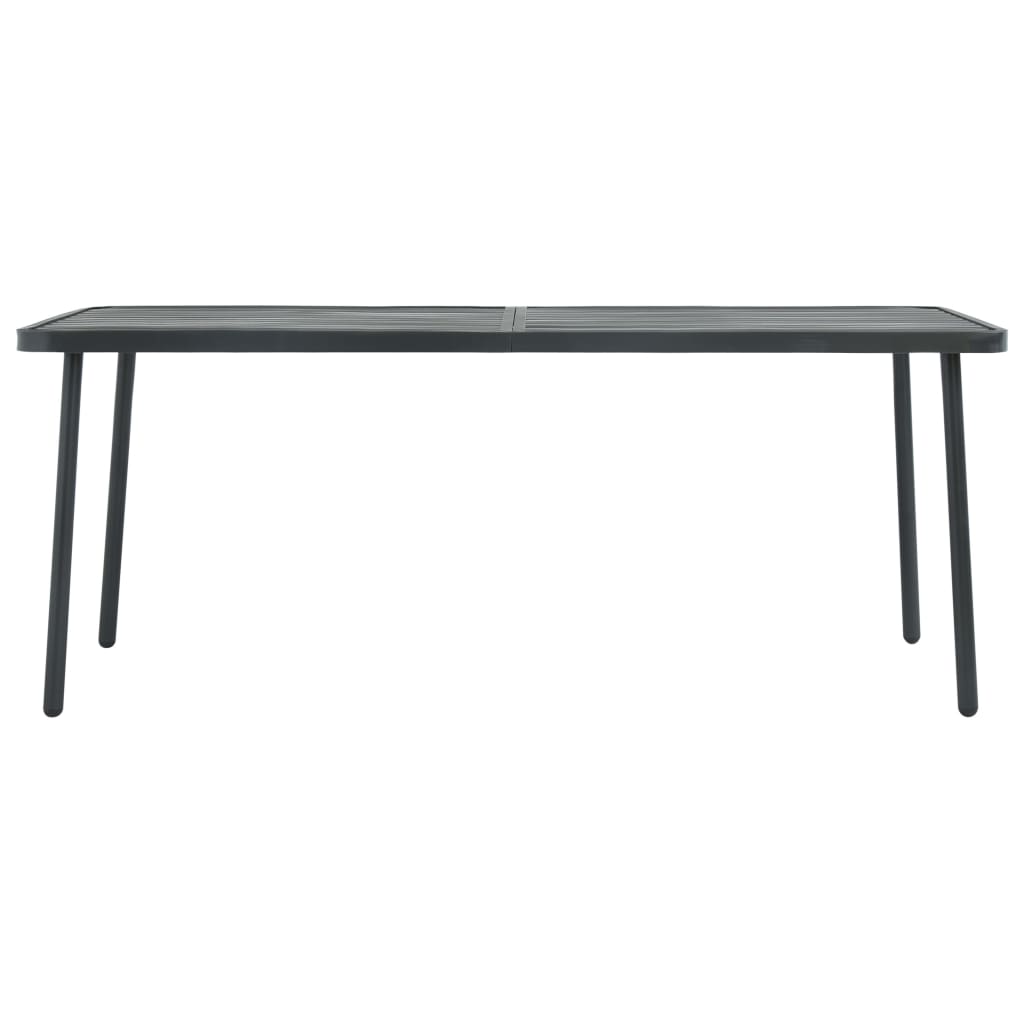 vidaXL Stół ogrodowy, ciemnoszary, 180 x 83 x 72 cm, stalowy