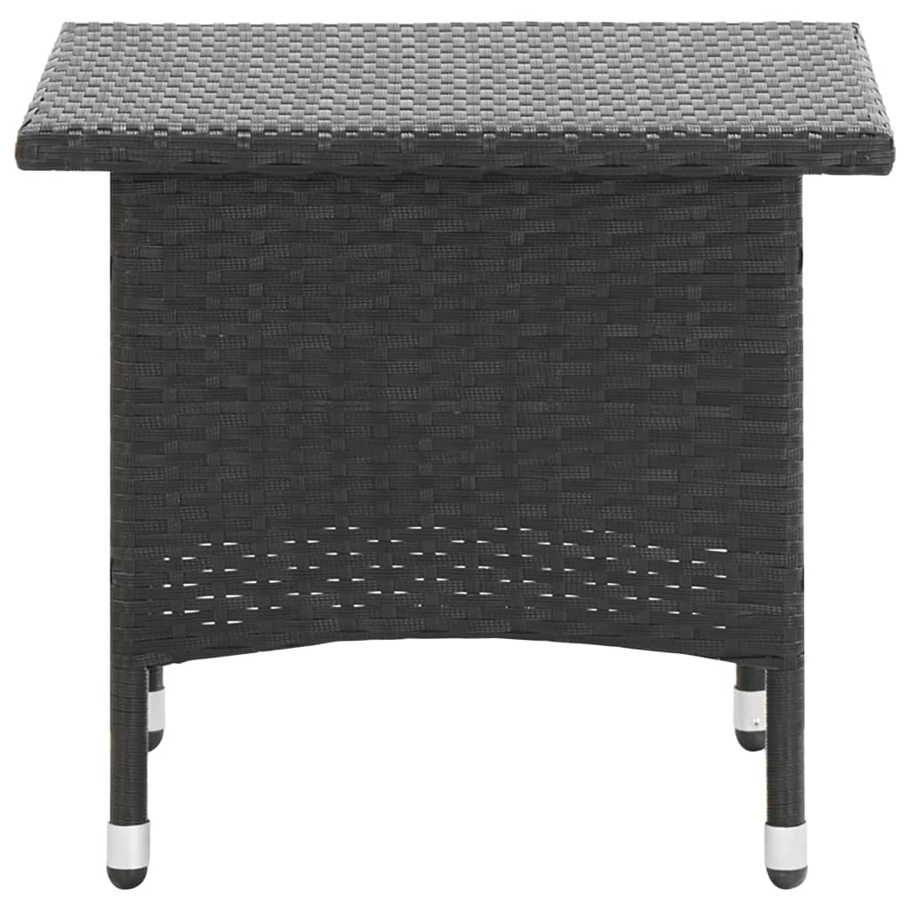 vidaXL Stolik herbaciany, czarny, 50 x 50 x 47 cm, polirattan