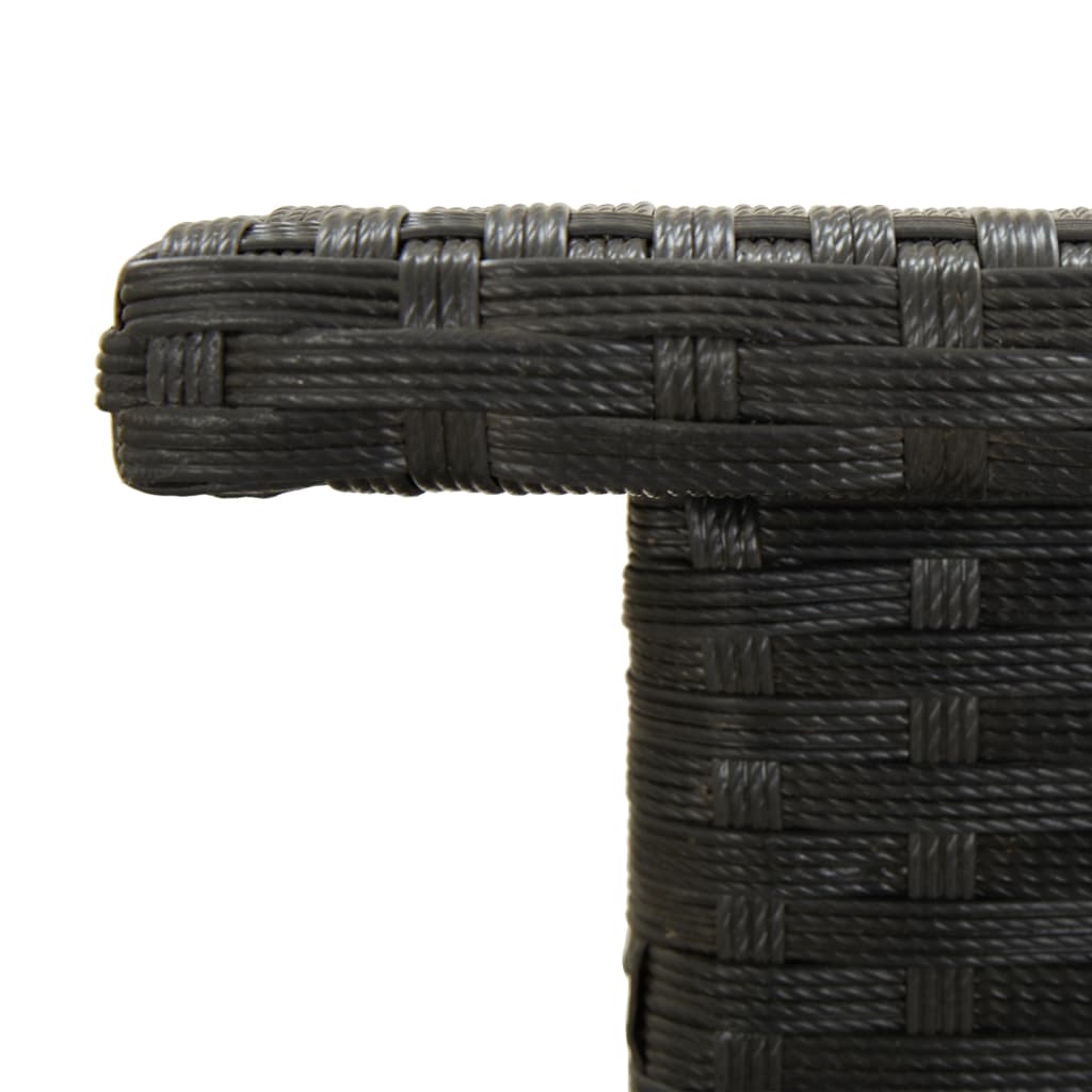vidaXL Stolik herbaciany, czarny, 50 x 50 x 47 cm, polirattan