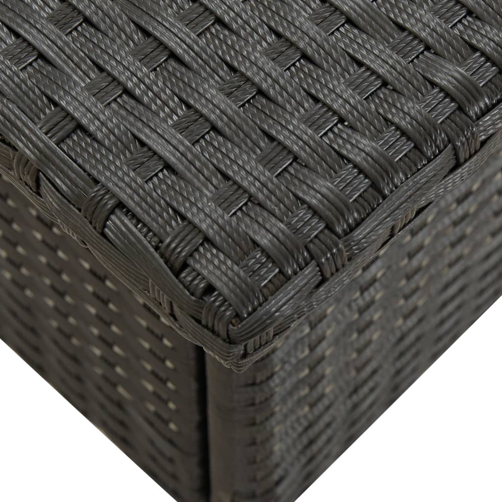 vidaXL Stolik herbaciany, czarny, 50 x 50 x 47 cm, polirattan