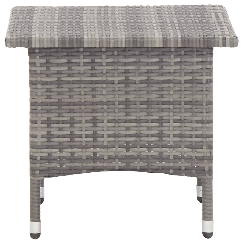 vidaXL Stolik herbaciany, szary, 50 x 50 x 47 cm, polirattan