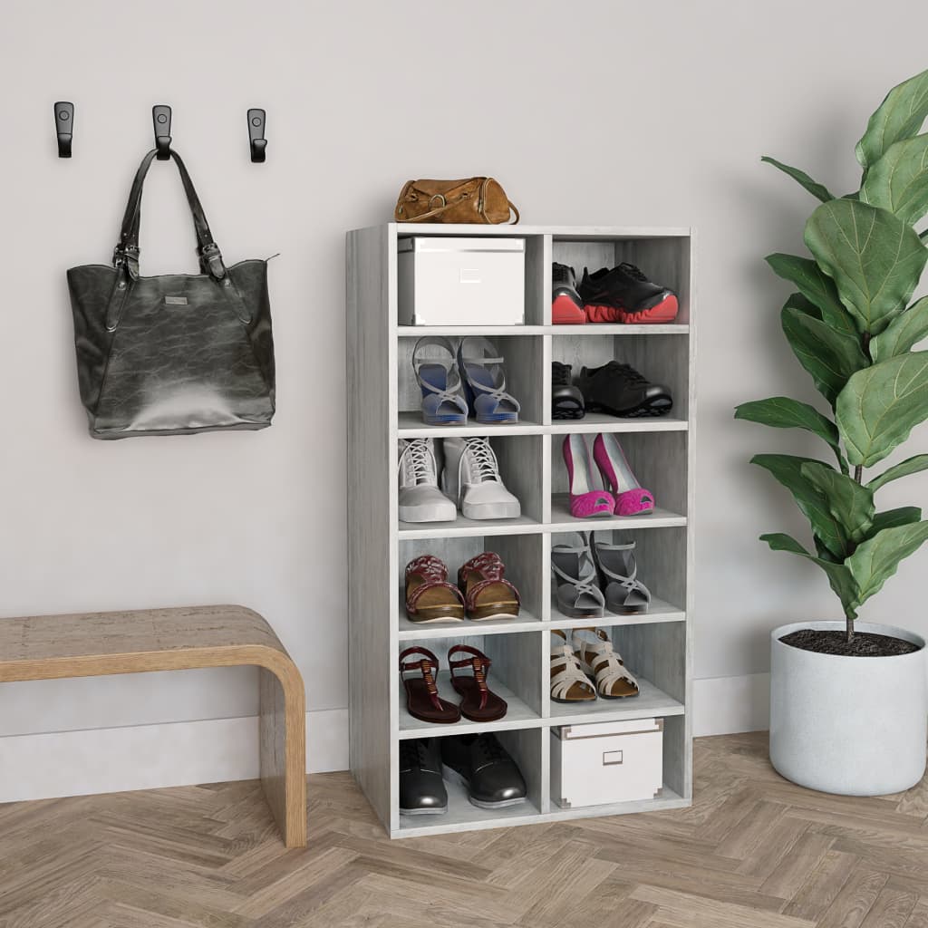 vidaXL Półka na buty, betonowa szarość, 54x34x100,5 cm