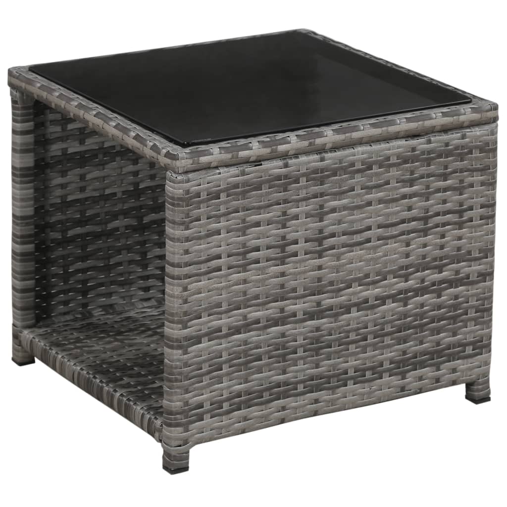 vidaXL 3-cz. zestaw mebli bistro z poduszkami, rattan PE, szary