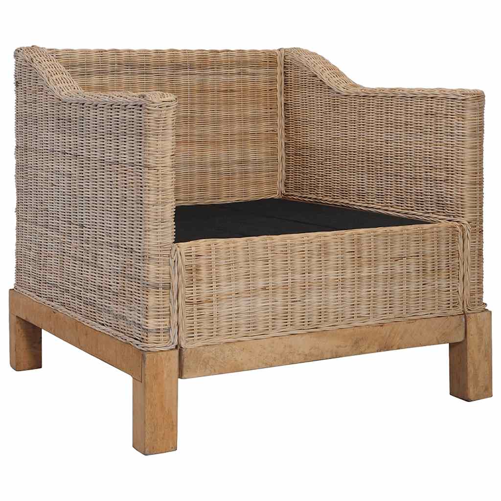 vidaXL 2-częściowy zestaw wypoczynkowy z poduszkami, naturalny rattan