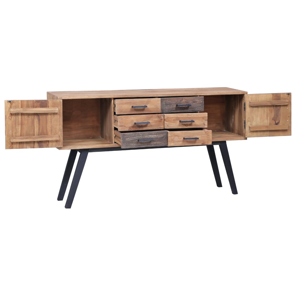 vidaXL Komoda, 110x30x75 cm, lite drewno tekowe