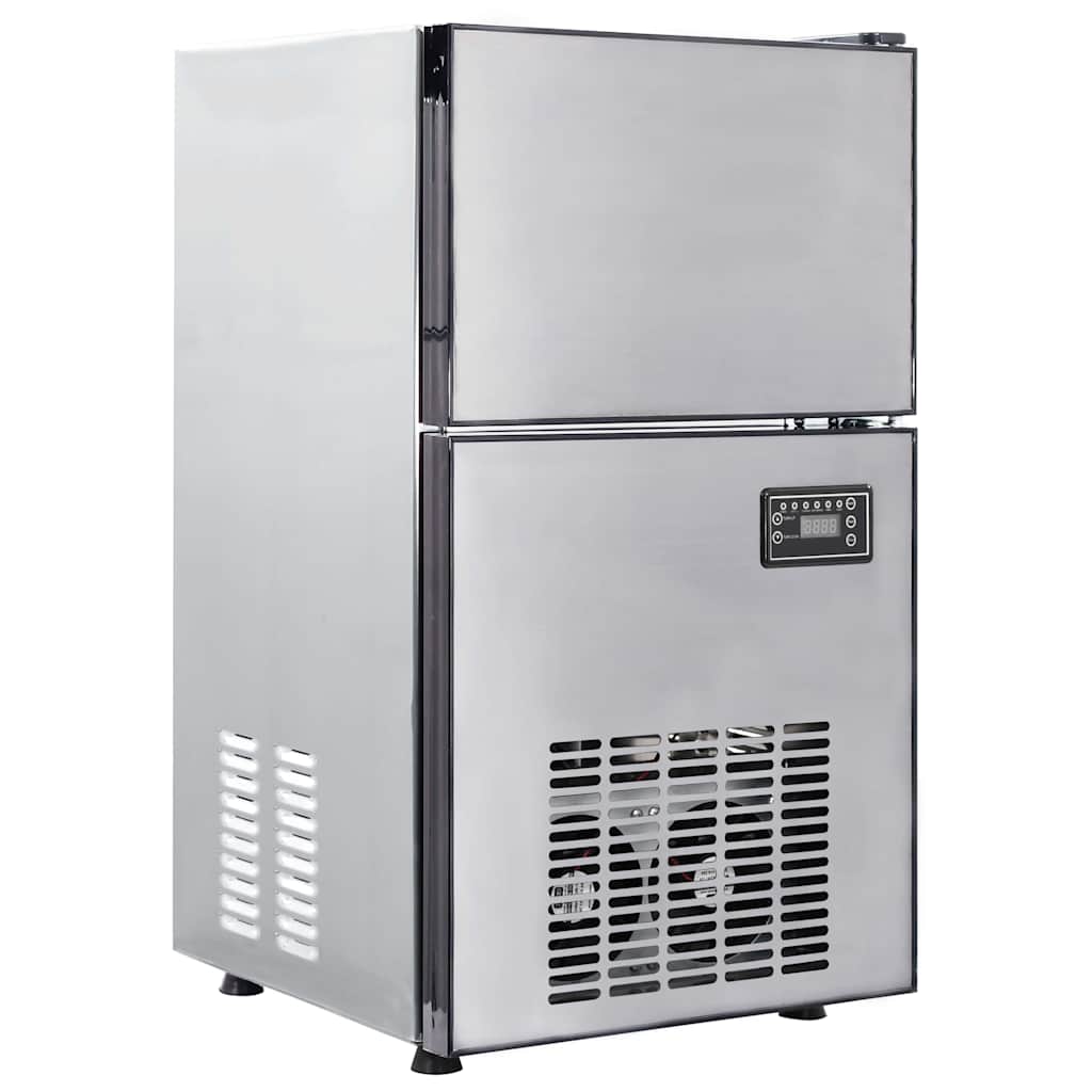 vidaXL Producent kostek lodu Srebrny 43 x 40 x 71 cm Stal nierdzewna