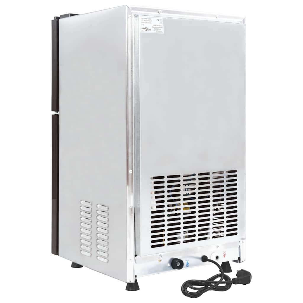 vidaXL Producent kostek lodu Srebrny 43 x 40 x 71 cm Stal nierdzewna