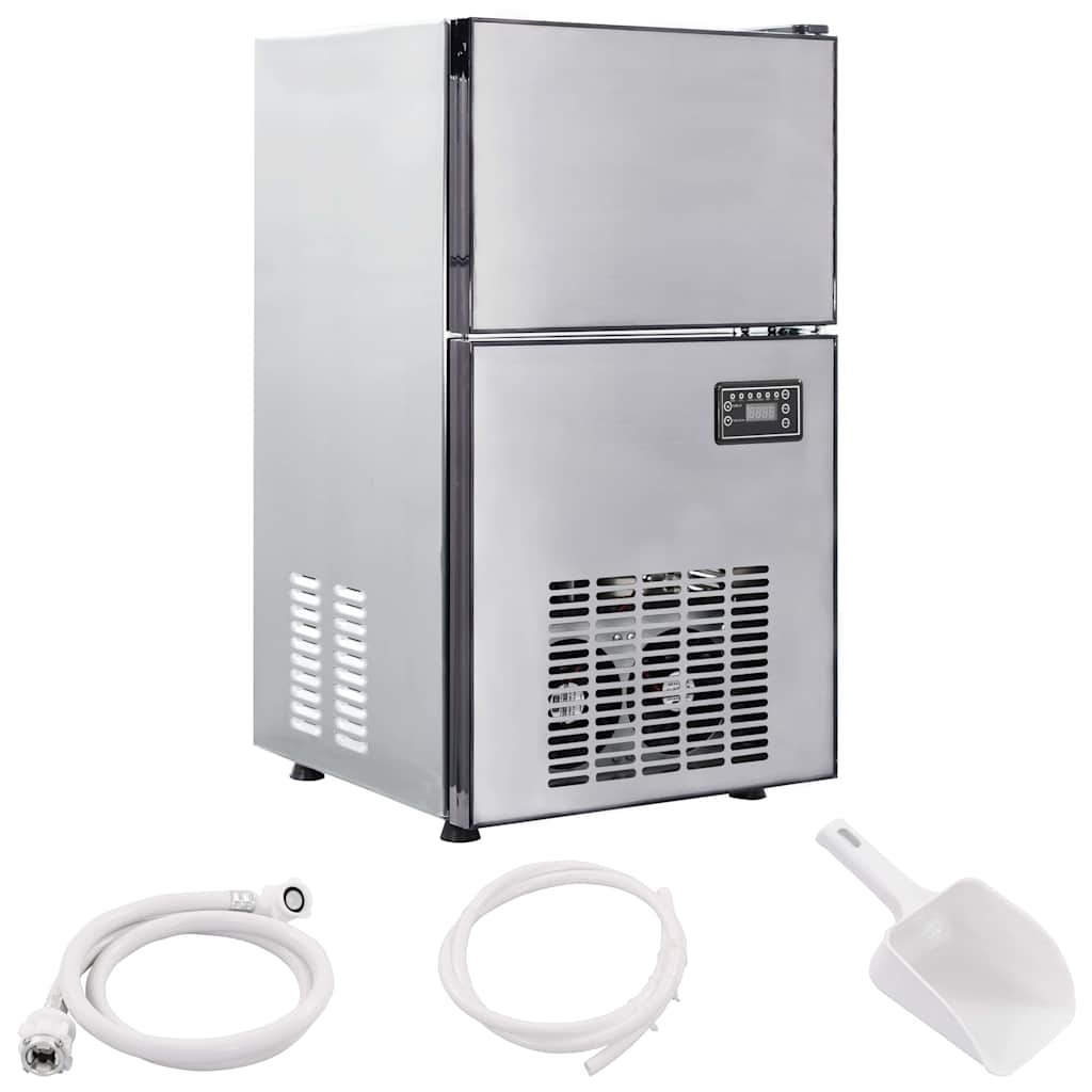 vidaXL Producent kostek lodu Srebrny 43 x 40 x 71 cm Stal nierdzewna