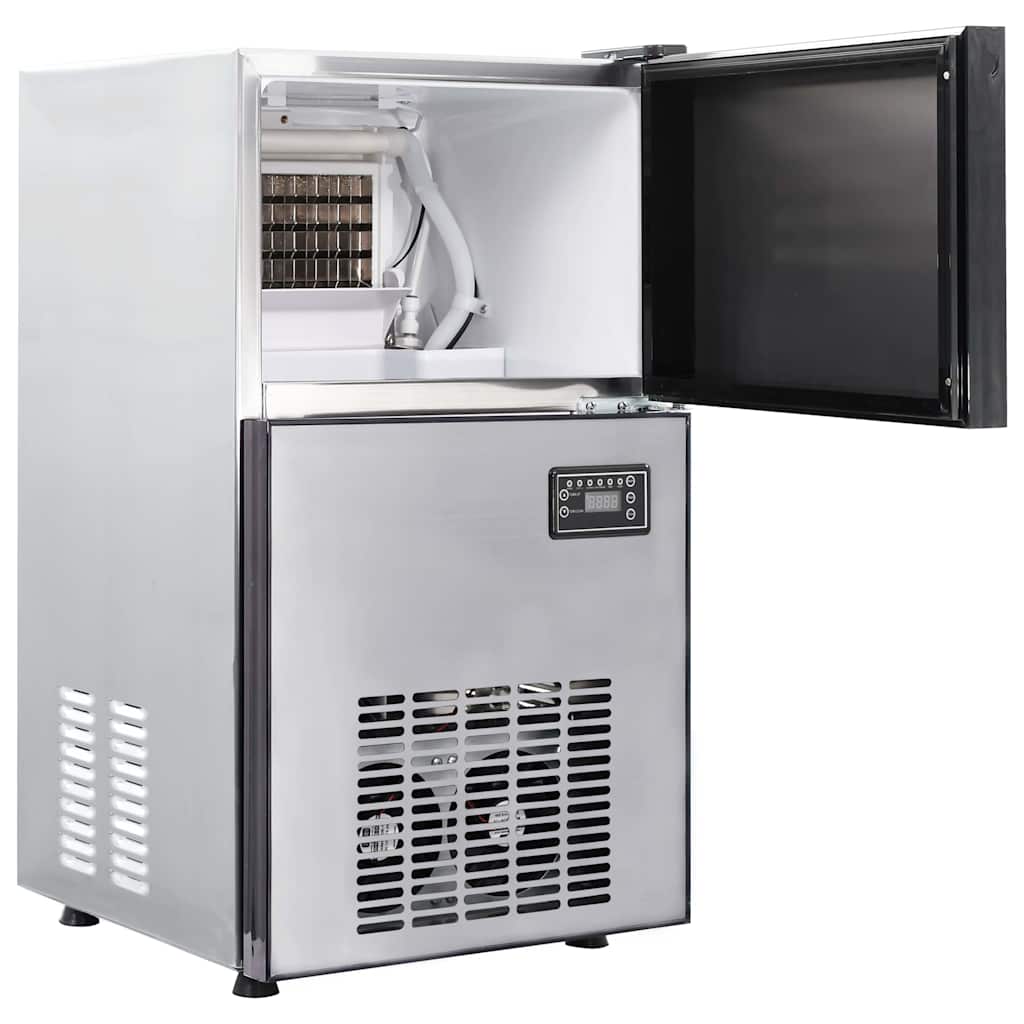 vidaXL Producent kostek lodu Srebrny 43 x 40 x 71 cm Stal nierdzewna