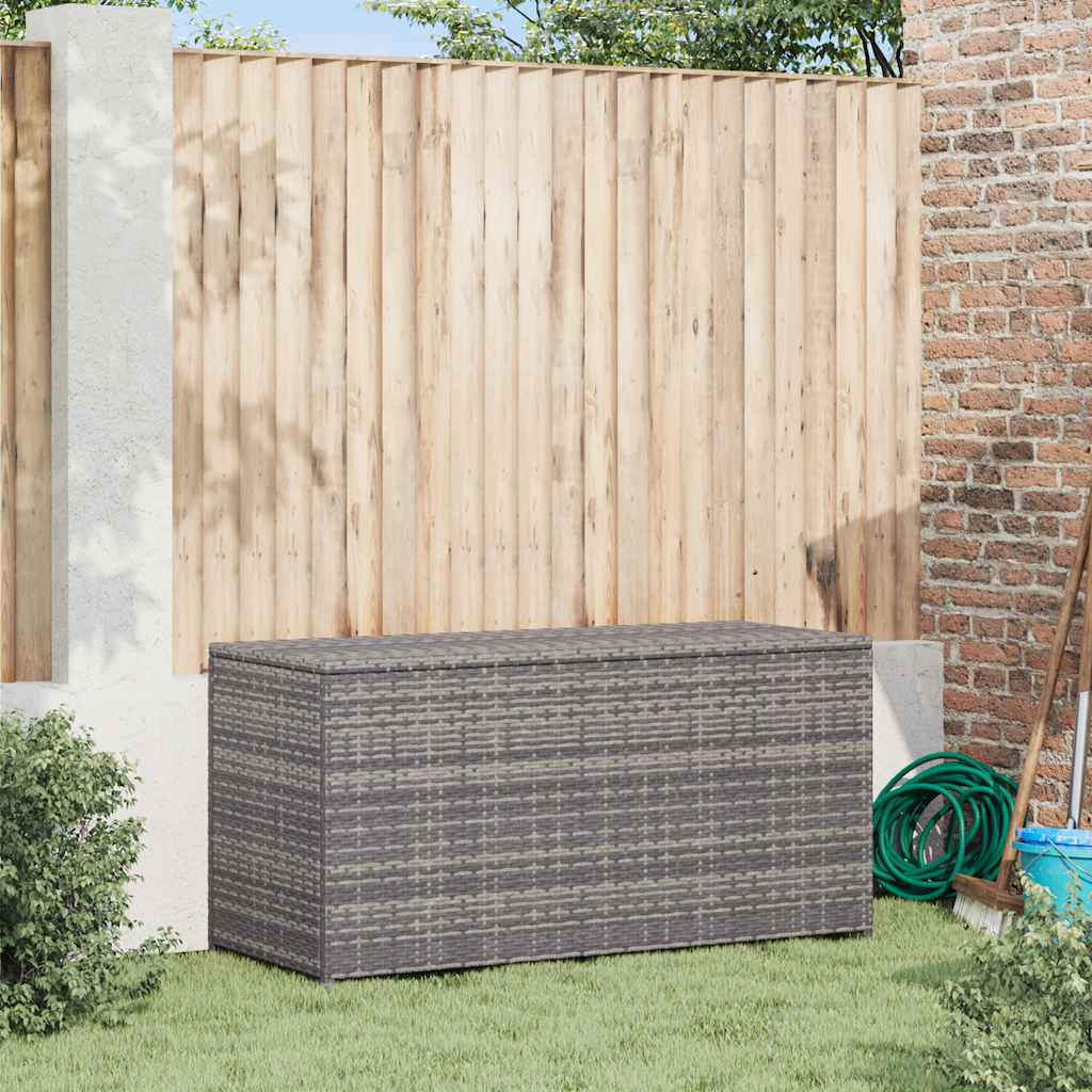 vidaXL Skrzynia ogrodowa, szara, 120 x 50 x 60 cm, rattan PE