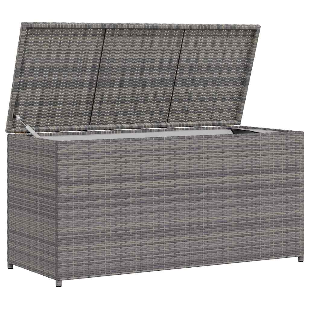 vidaXL Skrzynia ogrodowa, szara, 120 x 50 x 60 cm, rattan PE
