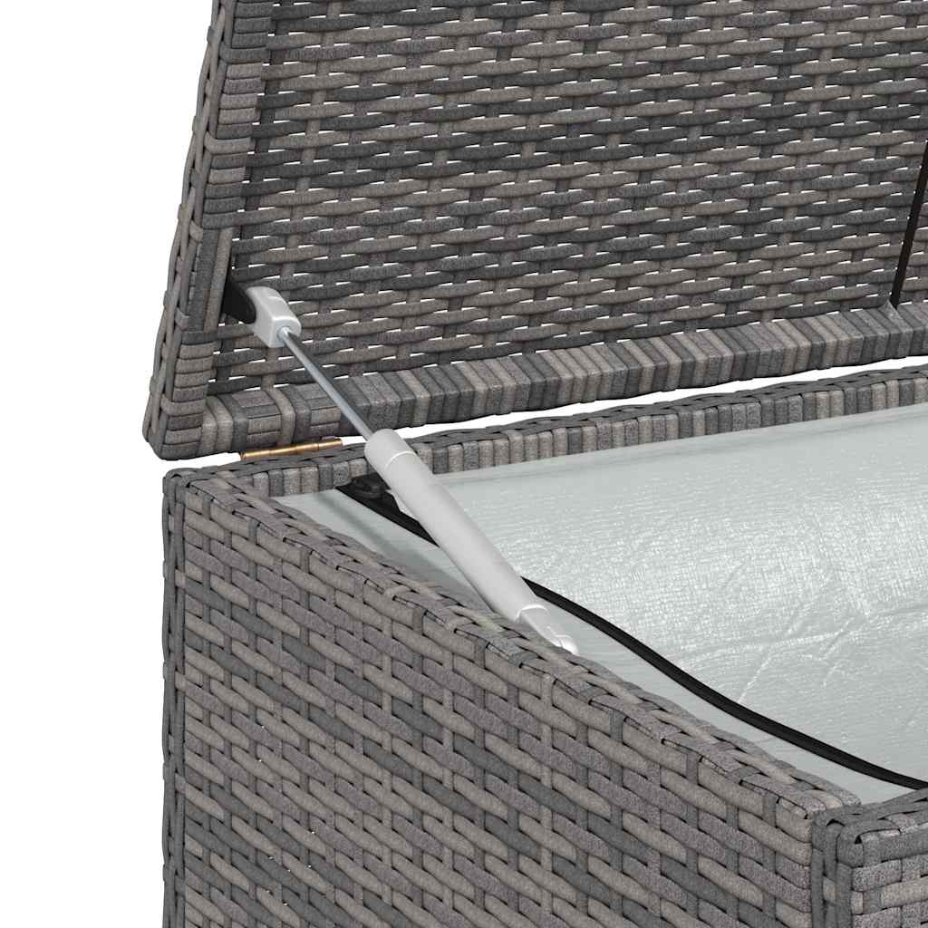 vidaXL Skrzynia ogrodowa, szara, 120 x 50 x 60 cm, rattan PE