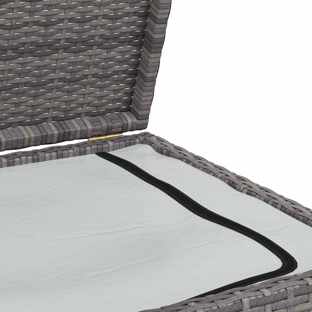 vidaXL Skrzynia ogrodowa, szara, 120 x 50 x 60 cm, rattan PE