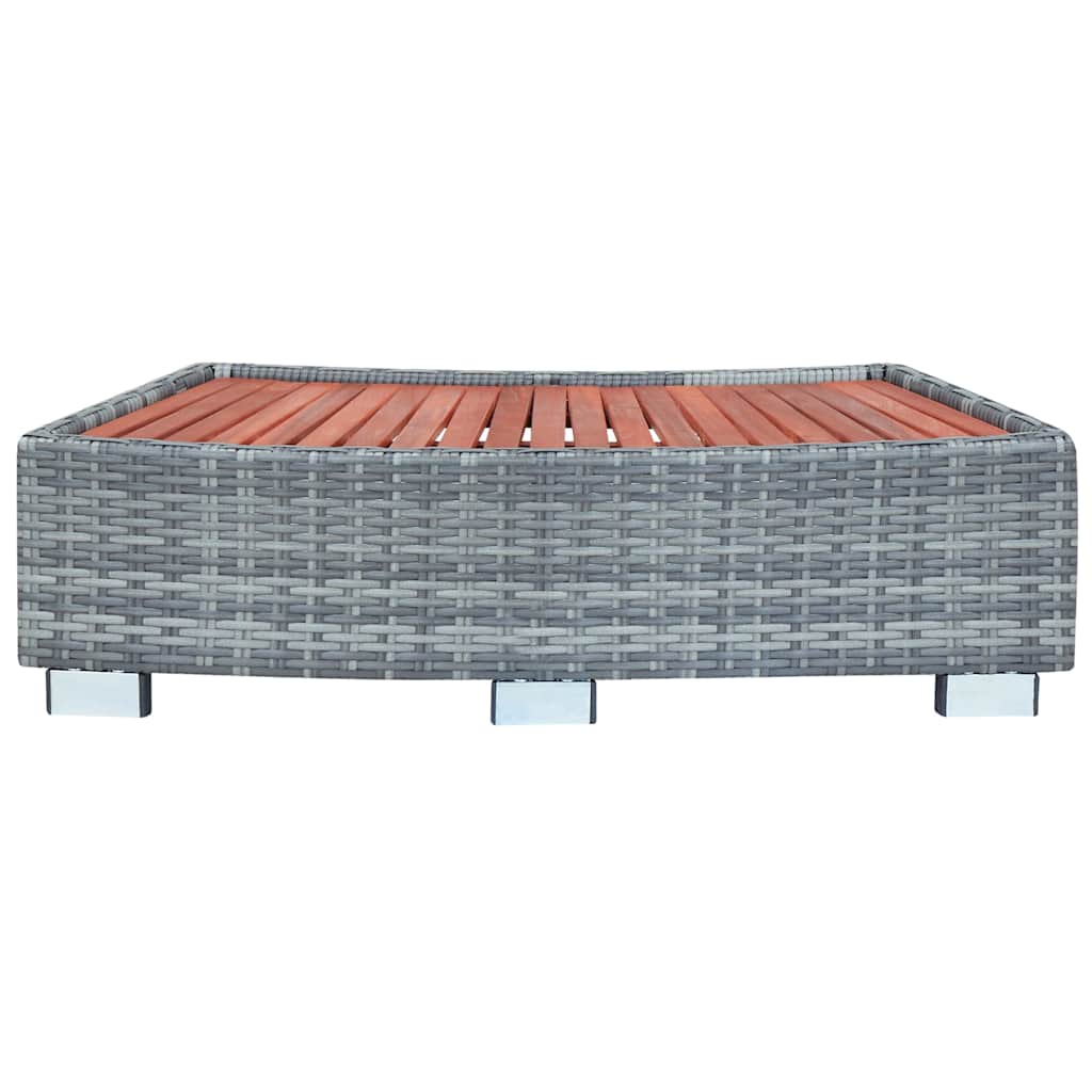 vidaXL Stopień do spa, szary, 92 x 45 x 25 cm, polirattanowy