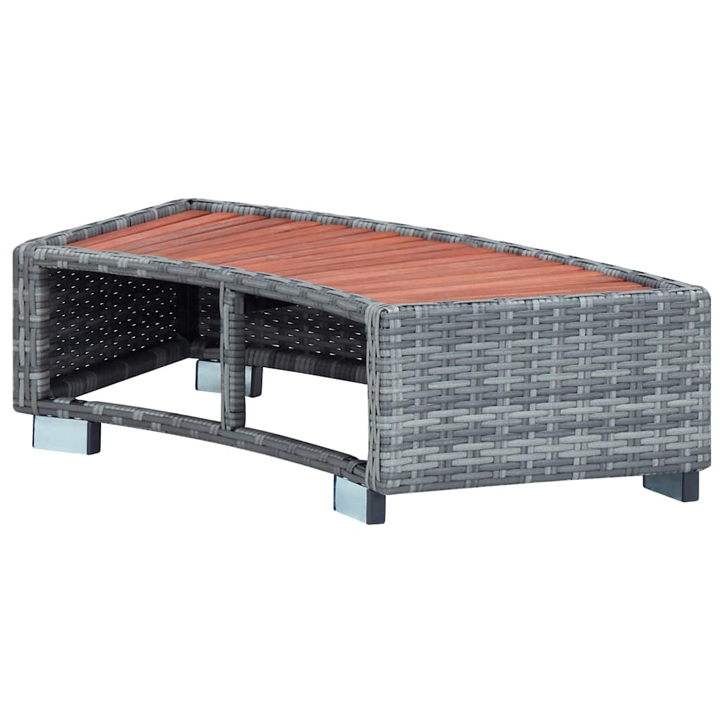 vidaXL Stopień do spa, szary, 92 x 45 x 25 cm, polirattanowy