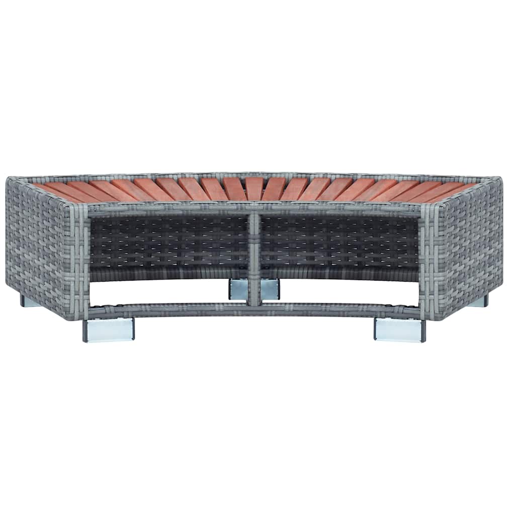 vidaXL Stopień do spa, szary, 92 x 45 x 25 cm, polirattanowy