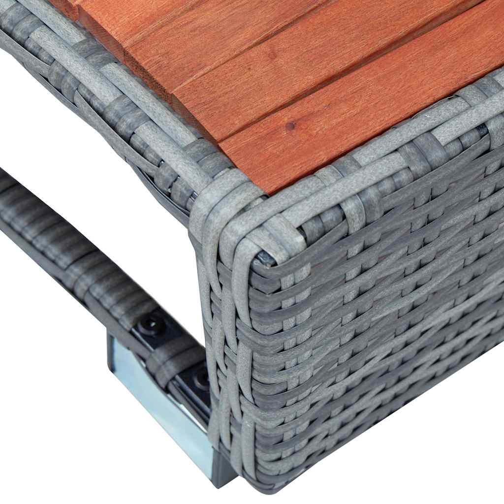 vidaXL Stopień do spa, szary, 92 x 45 x 25 cm, polirattanowy