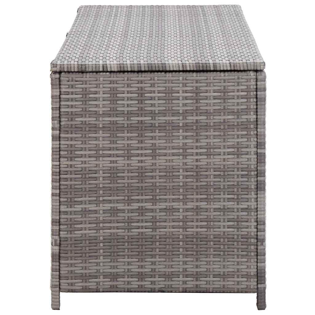 vidaXL Skrzynia ogrodowa, szara, 150 x 50 x 60 cm, rattan PE
