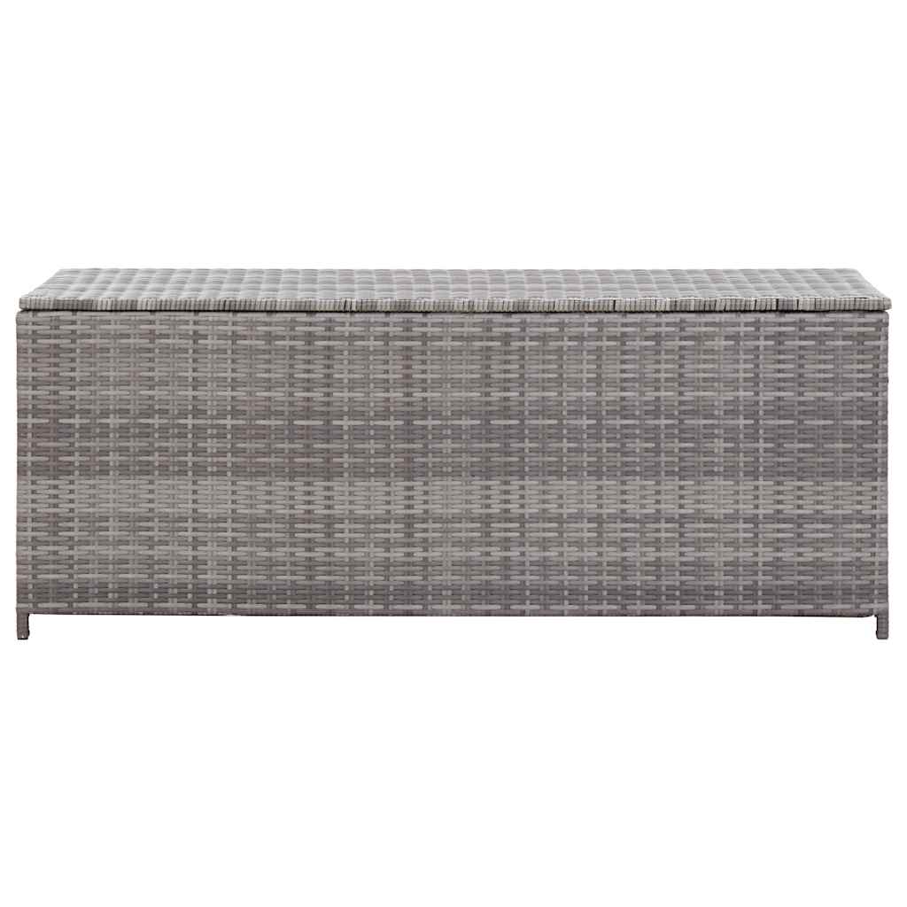 vidaXL Skrzynia ogrodowa, szara, 150 x 50 x 60 cm, rattan PE