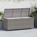 vidaXL Skrzynia ogrodowa, szara, 150 x 50 x 60 cm, rattan PE