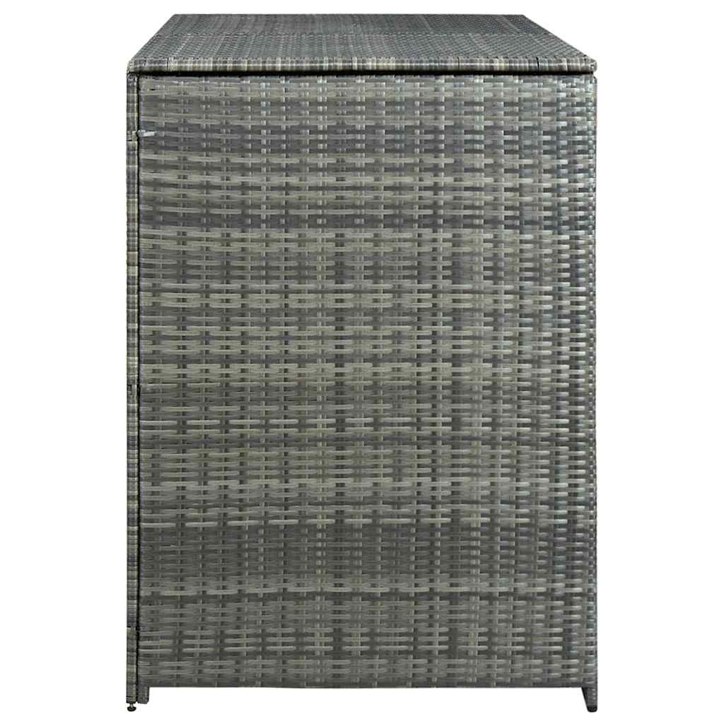 vidaXL Osłona na 2 kosze na śmieci, rattan PE, antracyt, 148x77x111 cm