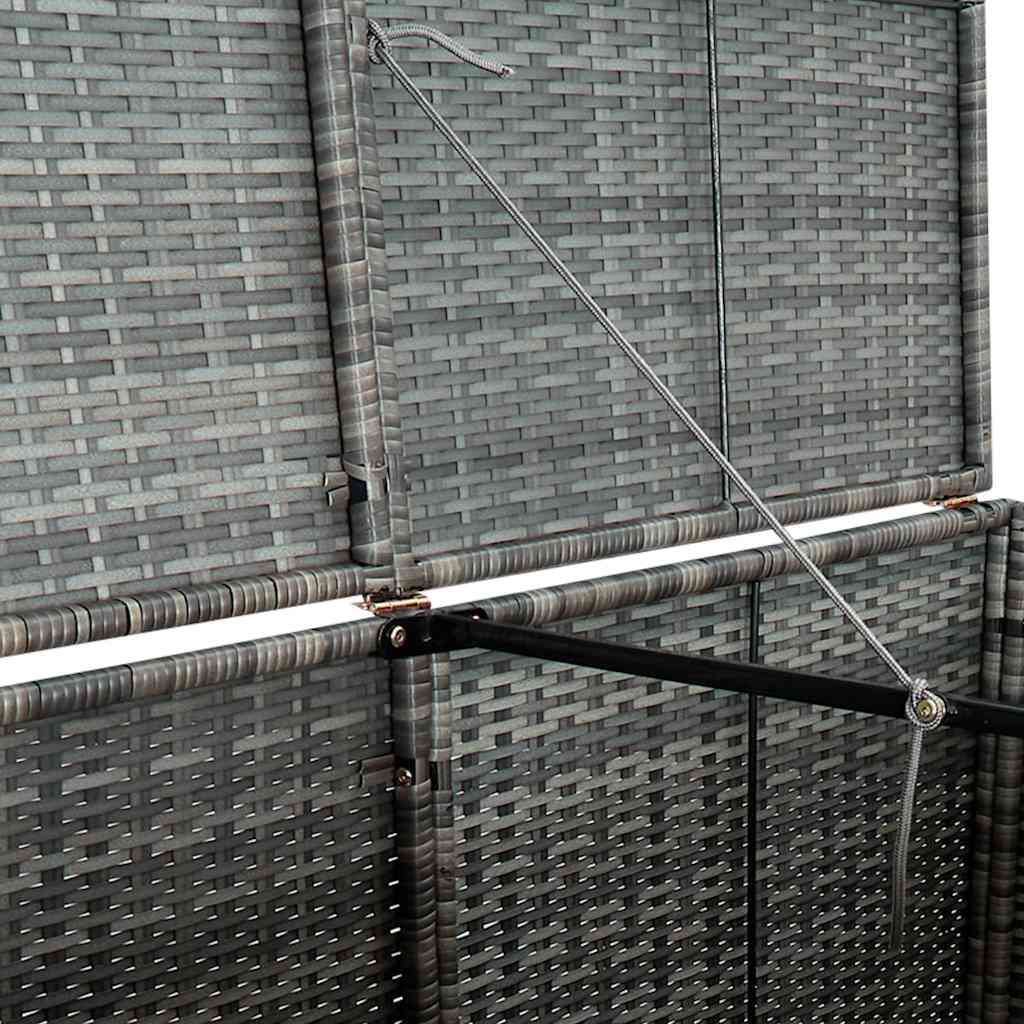 vidaXL Osłona na 2 kosze na śmieci, rattan PE, antracyt, 148x77x111 cm
