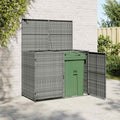 vidaXL Osłona na 2 kosze na śmieci, rattan PE, antracyt, 148x77x111 cm