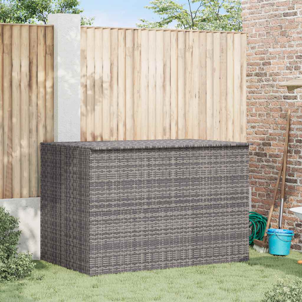 vidaXL Skrzynia ogrodowa, szara, 150 x 100 x 100 cm, rattan PE