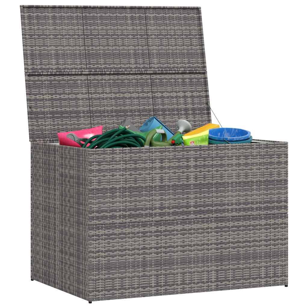 vidaXL Skrzynia ogrodowa, szara, 150 x 100 x 100 cm, rattan PE