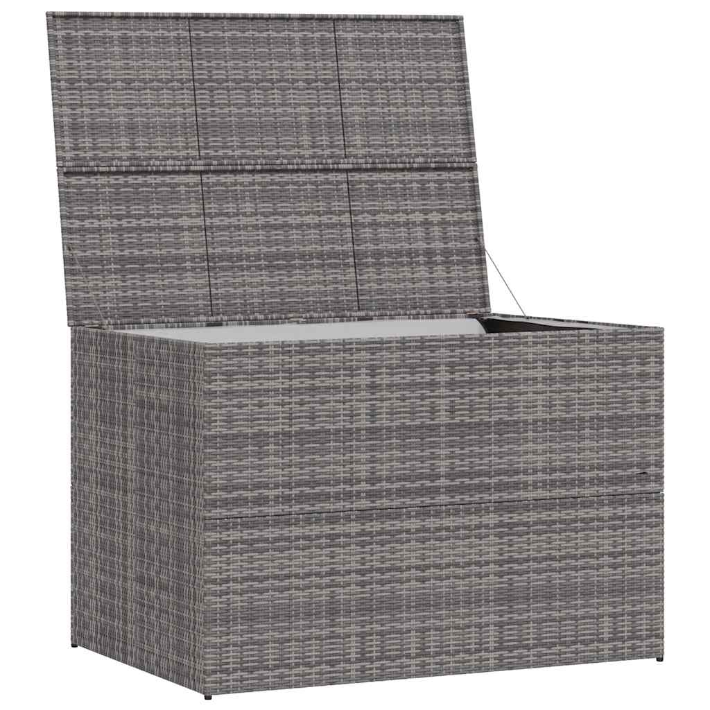 vidaXL Skrzynia ogrodowa, szara, 150 x 100 x 100 cm, rattan PE