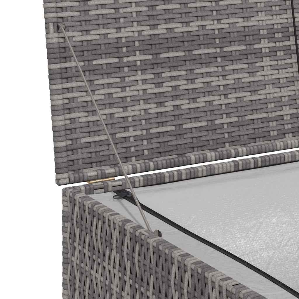 vidaXL Skrzynia ogrodowa, szara, 150 x 100 x 100 cm, rattan PE
