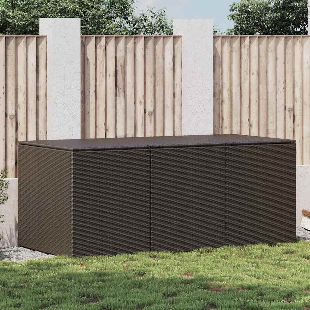 vidaXL Skrzynia ogrodowa z polirattanu, 180 x 90 x 70 cm, brązowa