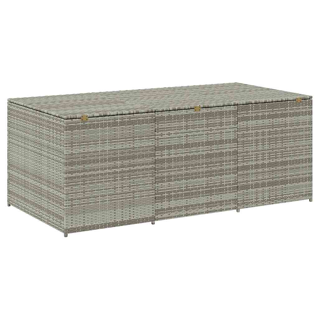 vidaXL Skrzynia ogrodowa z polirattanu, 180 x 90 x 70 cm, szara