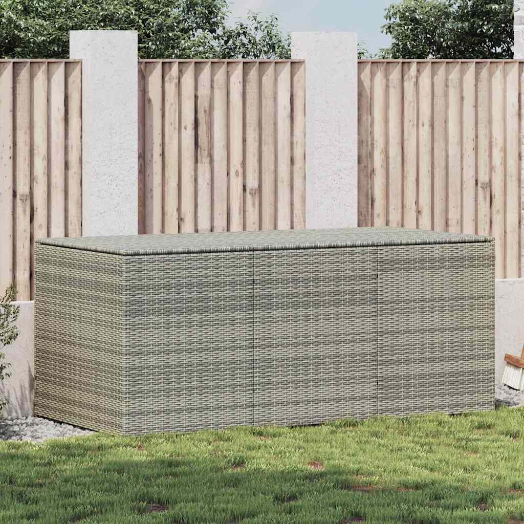 vidaXL Skrzynia ogrodowa z polirattanu, 180 x 90 x 70 cm, szara