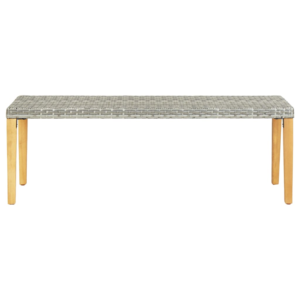 vidaXL Ławka ogrodowa, 80 cm, polirattan, szara